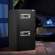 VEVOR Double Door 5.5 cu.ft Safe Box with Key Lock Password Cabinet Black,organize cash, passports, jewelry, gold, watches and documents