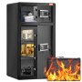 VEVOR Double Door 7.2 cu.ft Safe Box with Key Lock Password Cabinet Black,organize cash, passports, jewelry, gold, watches and documents