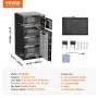 VEVOR Double Doors 7.2 cu.ft Safe Box with Key Lock & Password, Safe Lock Box with Fireproof Bag, Key Rack, LED Light and 2 Height Adjustable and Removable Divider for Money, Documents, Jewelry and Valuables, Black