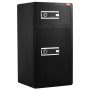 VEVOR Double Doors 7.2 cu.ft Safe Box with Key Lock & Password, Safe Lock Box with Fireproof Bag, Key Rack, LED Light and 2 Height Adjustable and Removable Divider for Money, Documents, Jewelry and Valuables, Black
