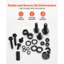 VEVOR 280 Pcs Bolts and Nuts Assortment Kit, Metric Machine Screws and Flat Washers, Alloy Steel M6/M8/M10 Multiple Size, for Furniture / Equipment Assembly, Vehicle Grade 10.9 Black, with Case