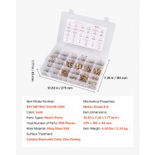 Kit surtido de 906 pernos y tuercas de acero de aleación métrico M4 M5 M6 M8