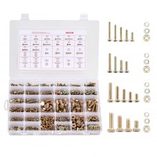 Kit surtido de 906 pernos y tuercas de acero de aleación métrico M4 M5 M6 M8