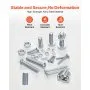 VEVOR 2250 Pcs Bolts and Nuts Assortment Kit, Metric + Imperial Machine Screws and Flat Washers, Alloy Steel M3/M4/M5/M6/M8 Multiple Size, for Equipment/Vehicle Assembly,Galvanized White