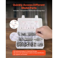 Kit surtido de 246 pernos y tuercas de acero inoxidable imperial para muebles