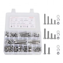 Kit surtido de 246 pernos y tuercas de acero inoxidable imperial para muebles
