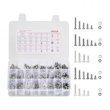 Kit surtido de 1110 pernos y tuercas de acero inoxidable imperial para muebles