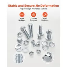 566 Pcs Bolts Nuts Assortment Kit Imperial Alloy Steel for Furniture