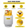 VEVOR Refrigerant Recovery Tank, 30 LBS Capacity, Y-Valve Liquid/Vapor, Double Valve Collar Design, Reusable Save Valve and 1/4 SAE Y Valve, Gray Yellow