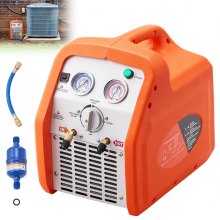 VEVOR 1 HP Refrigerant Recovery Machine - Dual Cylinder Portable AC Recovery Machine with High Pressure Protection 120V 60Hz Recovery Machine HVAC for Vapor Liquid Refrigerant, Car Air Conditioning
