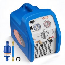 VEVOR Portable Refrigerant Recovery Machine, 3/4 HP 120V 60Hz Single Cylinder AC Recovery Machine for Liquid Vapor Refrigerant, 1750 RPM Recycling Unit HVAC for Automotive & Household Air Conditioning