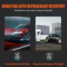 VEVOR Fully Automatic Refrigerant Recovery Machine - Dual Cylinder AC Recovery Machine Kit Built in Compressor/Electronic Scale/Filter/Recovery Tank, Recovery Machine HVAC Only for R134A+R1234YF