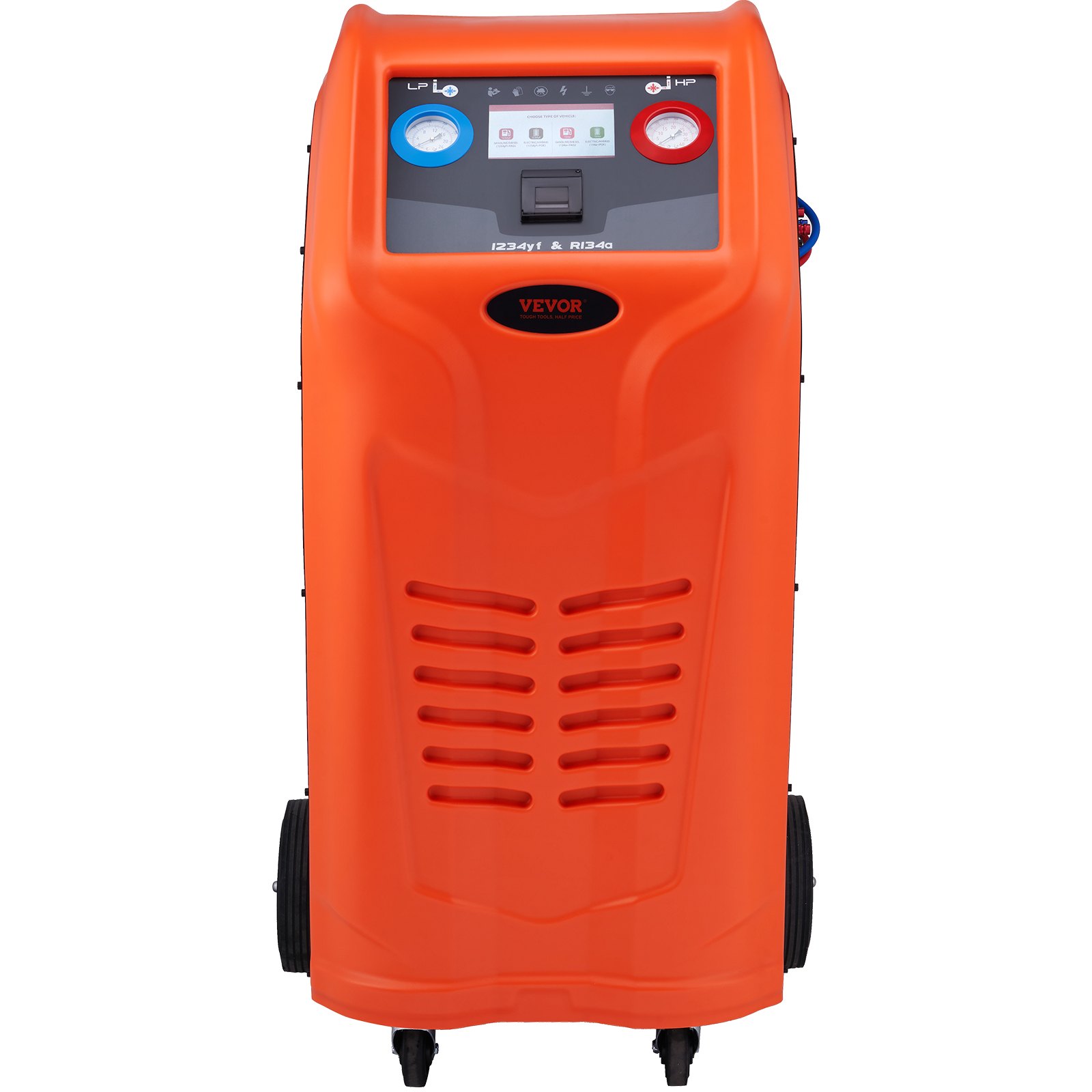 VEVOR Fully Automatic Refrigerant Recovery Machine for R134A+R1234YF - AC Recovery Machine Kit Built in Electronic Scale/Compressor/Recovery Tank, Recovery Machine HVAC Dual Cylinder