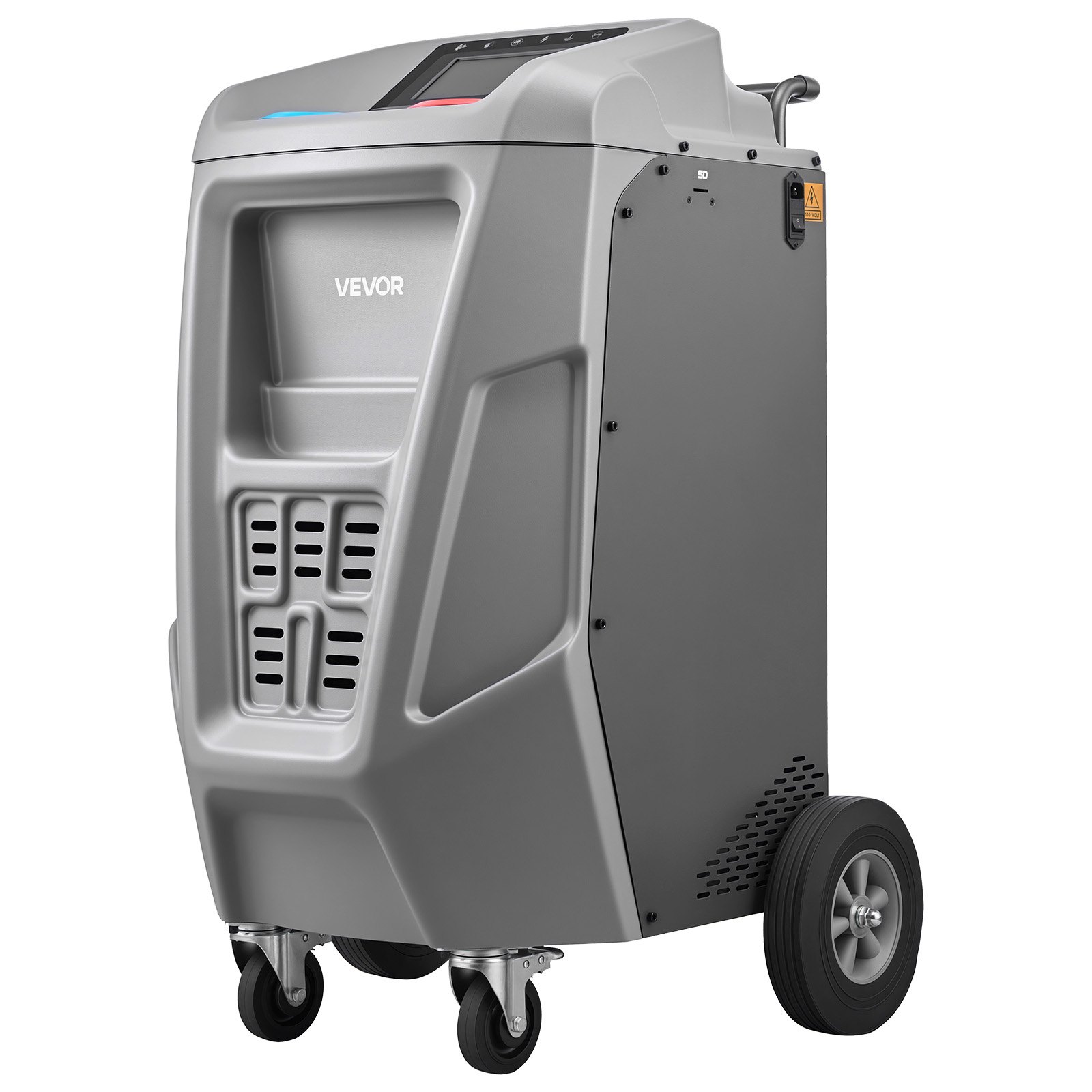 VEVOR Fully Automatic Refrigerant Recovery Machine for 1234yf, ≥98.5% Accuracy, 7-Inch Touch Screen, AC Recovery, Vacuum, and Recharging Machine for Standard and High Voltage Automotive A/C Systems