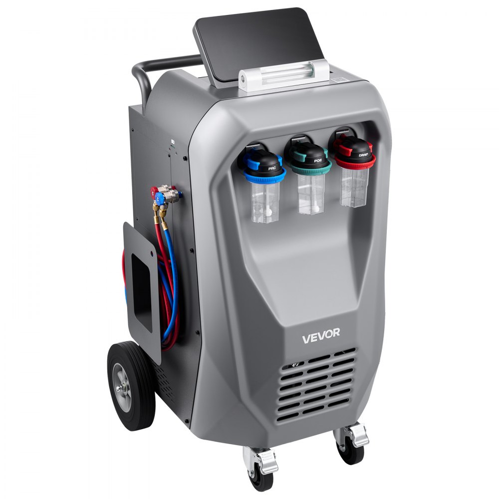 VEVOR Fully Automatic Refrigerant Recovery Machine for R134a, ≥98.5% Accuracy, 10.1-Inch Touch Screen, AC Recovery, Vacuum, Recharging and Flushing for Standard & High Voltage Automotive A/C Systems