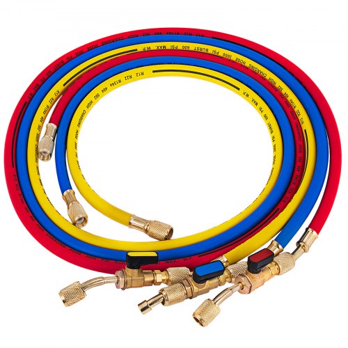 Manifold Hose Set 36in Red Yellow Blue 29983 Compact Ball Valve