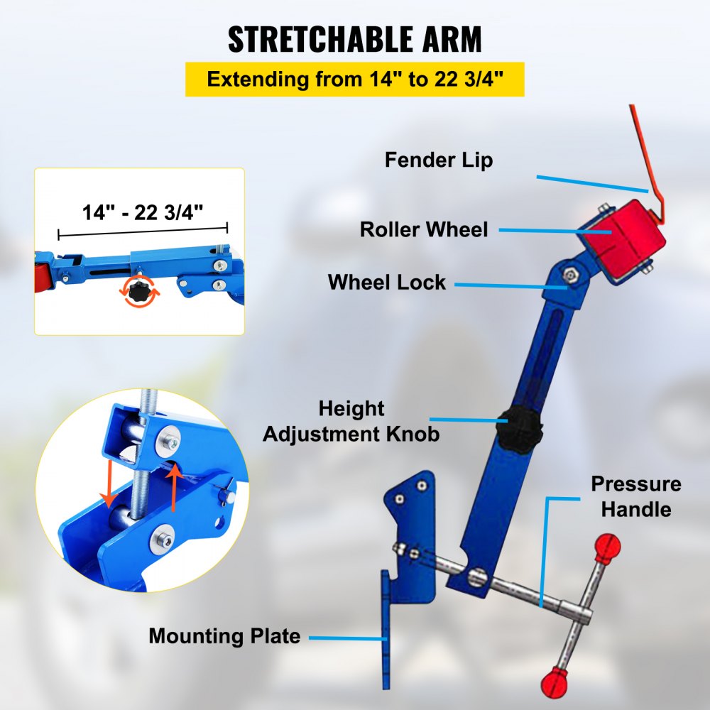 Professional Roll Fender Reforming Tool Wheel Arch Roller Flaring Heavy Duty