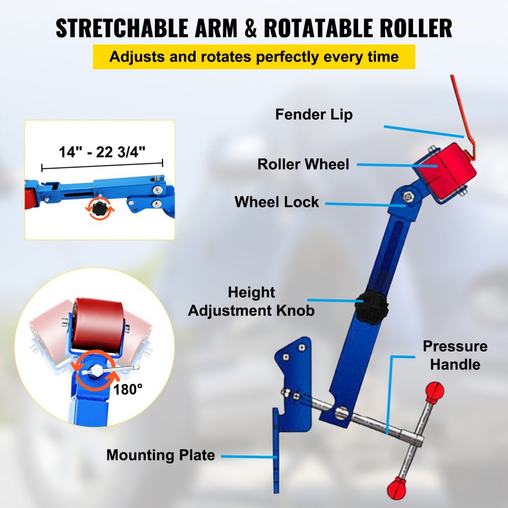 VEVOR Fender Roller Heavy Duty Roll Fender Reforming Extending Tool Wheel Arch Roller Flaring Former for Automobile Maintenance (Fender Roller)