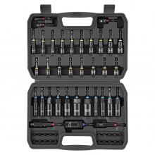 VEVOR Master Magnetic Impact Nut Driver Set 55PCS, Metric & SAE Sizes, with Socket Adapters, Bit Holder, Wing Nut Driver, Pivoting Nutsetter, Quick Release Extension, Power Bits, Storage Box