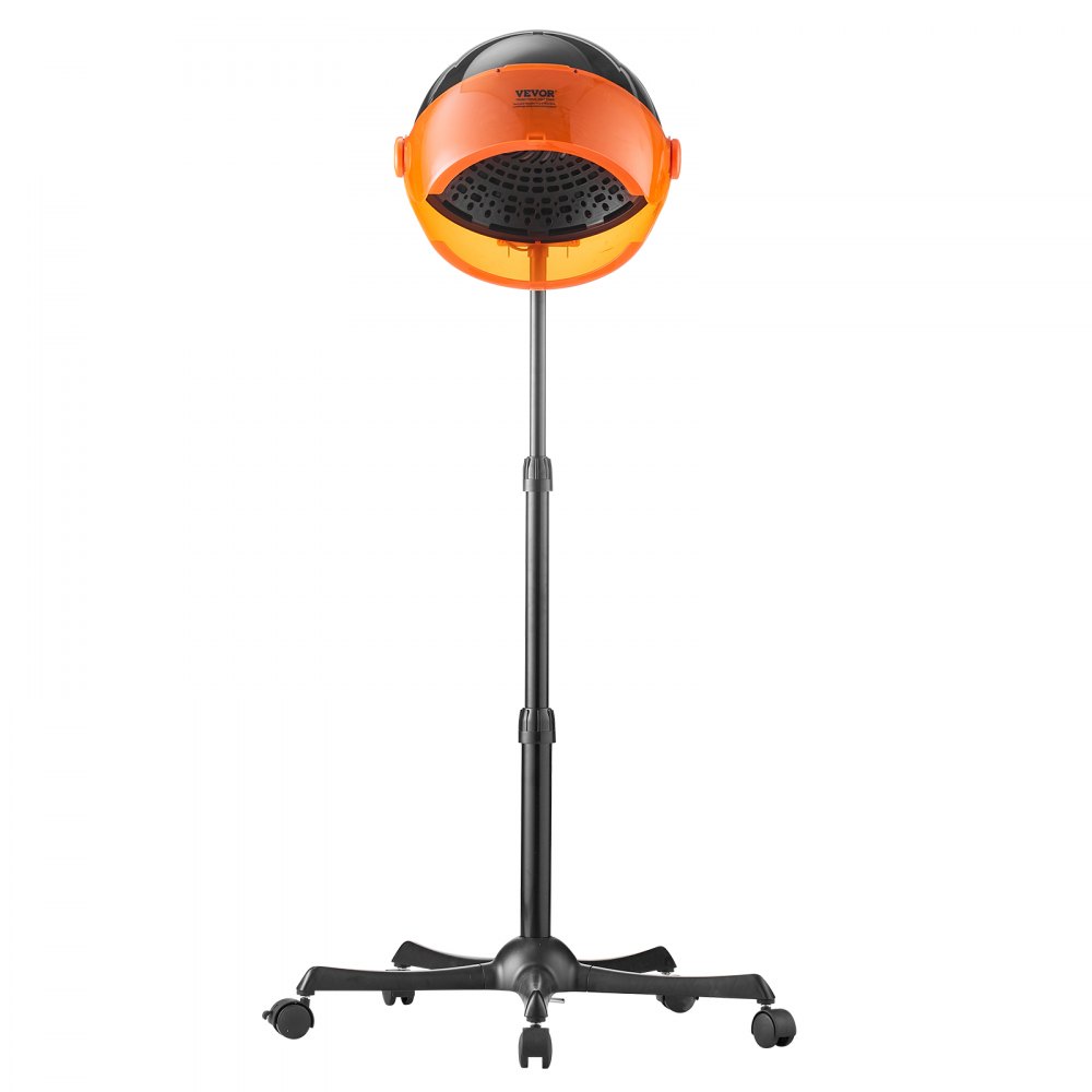 VEVOR Ionic Hood Dryer, 1875W Pro Bonnet Hair Dryer, Timer, 3 Temperature Levels & Adjustable Speed, Mobile Floor Stand with Wheels for Salon & Home Spa