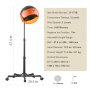 VEVOR Ionic Hood Dryer, 1875W Pro Bonnet Hair Dryer, Timer, 3 Temperature Levels & Adjustable Speed, Mobile Floor Stand with Wheels for Salon & Home Spa