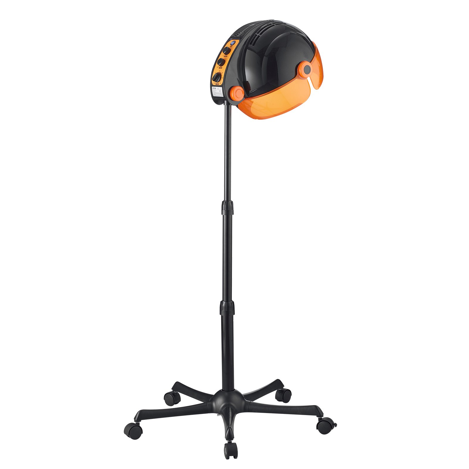 VEVOR Ionic Hood Dryer, 1875W Pro Bonnet Hair Dryer, Timer, 3 Temperature Levels & Adjustable Speed, Mobile Floor Stand with Wheels for Salon & Home Spa