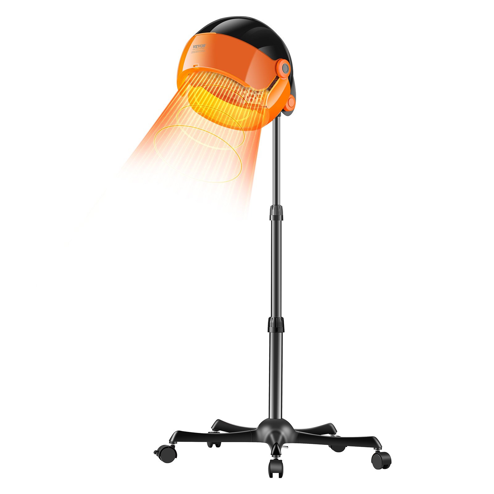 VEVOR Ionic Hood Dryer, 1875W Pro Bonnet Hair Dryer, Timer, 3 Temperature Levels & Adjustable Speed, Mobile Floor Stand with Wheels for Salon & Home Spa