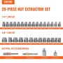 VEVOR Bolt Extractor Set, 29-Piece Bolt and Nut Remover Set, 6mm to 10mm, 13/32" to 3/4", CR-MO Steel Extraction Socket Set with Storage Case, for Removing Damaged Rusted Bolts, Nuts and Screws