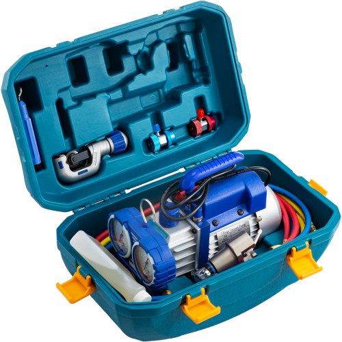 AIR COND VACUUM PUMP MANIFOLD GAUGE RATCHED ALUMINIUM ALLOY 15MICRON TUBE CUTTER