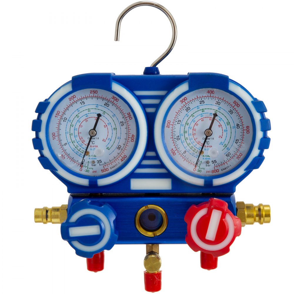 AIR COND VACUUM PUMP MANIFOLD GAUGE RATCHED ALUMINIUM ALLOY 15MICRON TUBE CUTTER