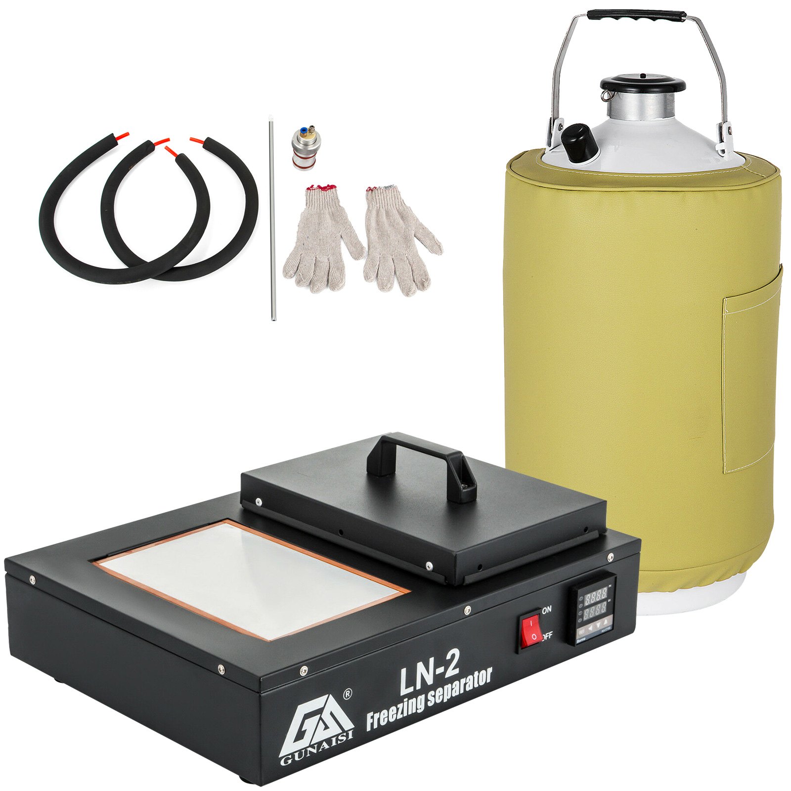VEVOR Liquid Nitrogen Frozen Separator 300W Frozen Separating Machine Black LCD screen separator with 10L Liquid Nitrogen Tank