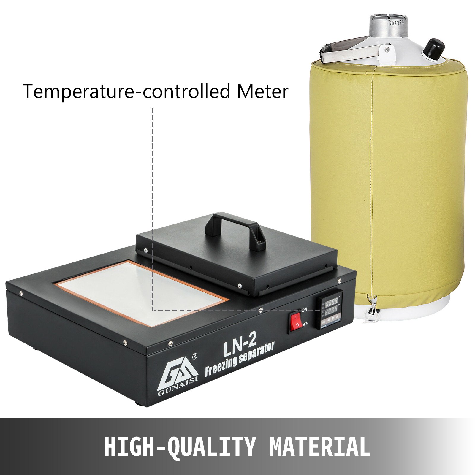 VEVOR Liquid Nitrogen Frozen Separator 300W Frozen Separating Machine Black LCD screen separator with 10L Liquid Nitrogen Tank