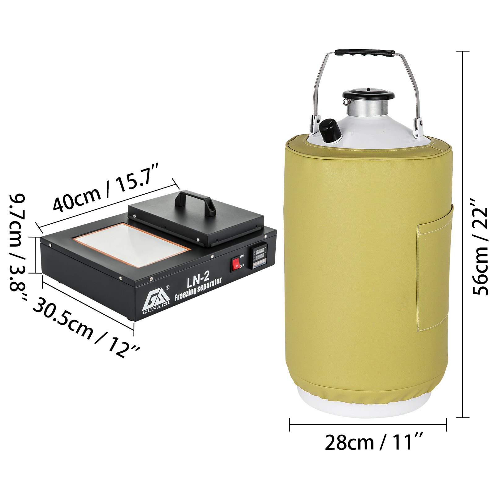 VEVOR Liquid Nitrogen Frozen Separator 300W Frozen Separating Machine Black LCD screen separator with 10L Liquid Nitrogen Tank