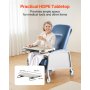 VEVOR Geri Chair Recliner 3-Position Reclining Geri Chair with Tray & 4 Wheels