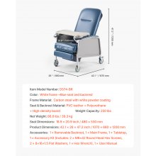 VEVOR Geri Chair Recliner 3-Position Reclining Geri Chair with Tray & 4 Wheels