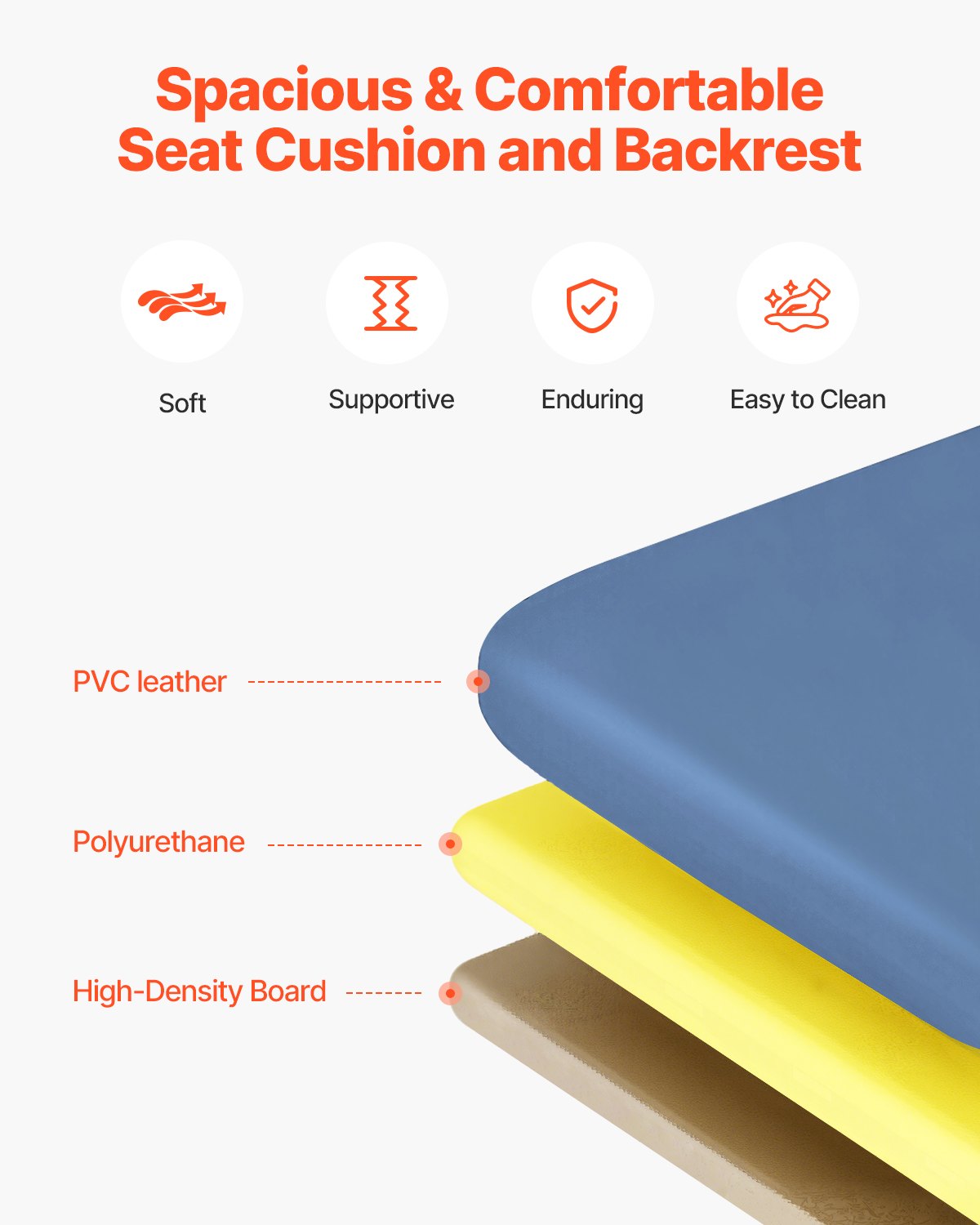 VEVOR Geri Chair Recliner, 3-Position Reclining Geri Chair, Movable Medical Recliner Chairs with 4 Wheels, Soft Padded Seat & Detachable Tray, Ideal for Hospital, Nursing Home, and Geriatric Home Care