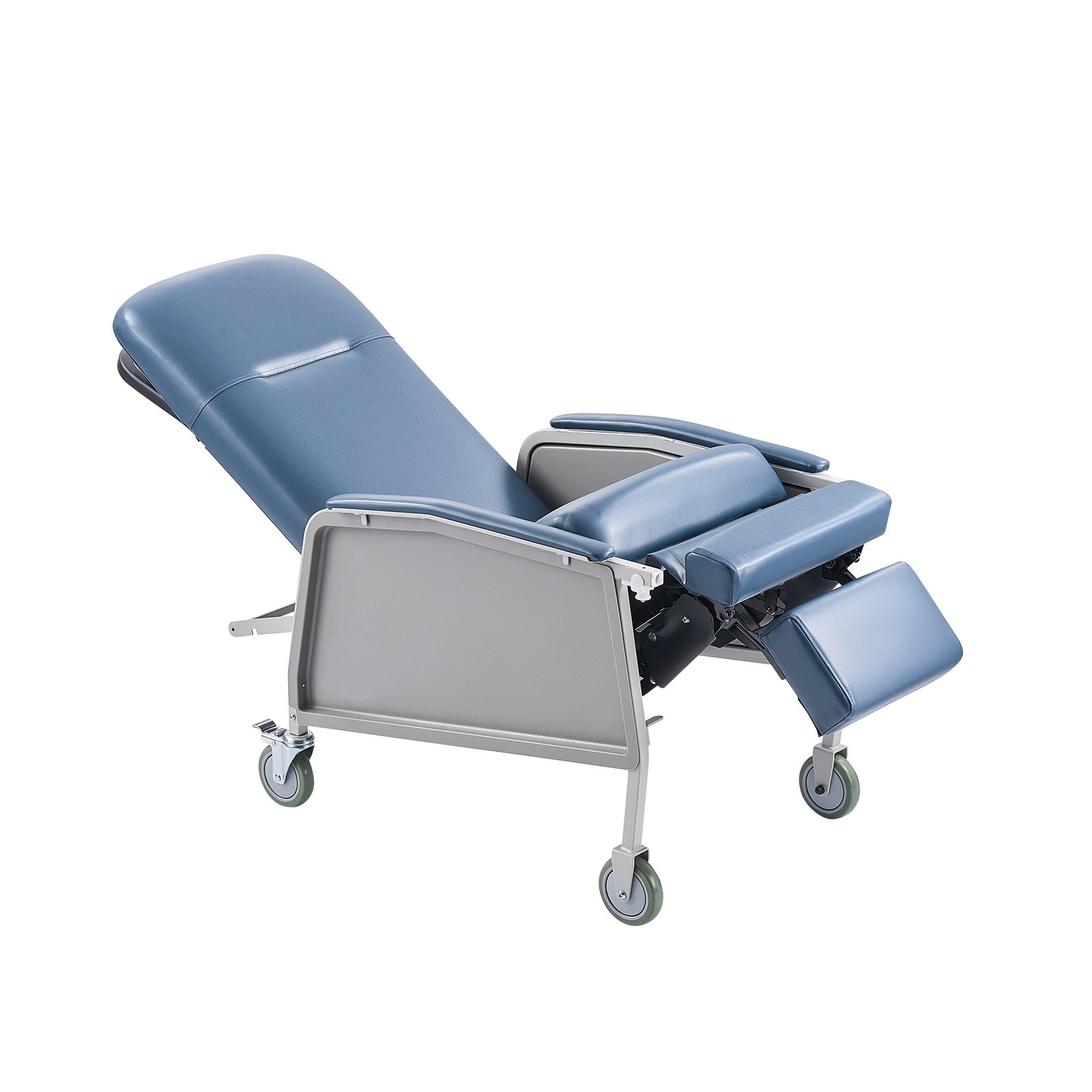 VEVOR Geri Chair Recliner, 3-Position Reclining Geri Chair, Movable Medical Recliner Chairs with 4 Wheels, Soft Padded Seat & Detachable Tray, Ideal for Hospital, Nursing Home, and Geriatric Home Care