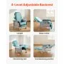 VEVOR Geri Chair Recliner 4-Position Reclining Geri Chair with Trays & 4 Wheels