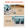 VEVOR Geri Chair Recliner 4-Position Reclining Geri Chair with Trays & 4 Wheels
