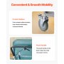 VEVOR Geri Chair Recliner 4-Position Reclining Geri Chair with Trays & 4 Wheels