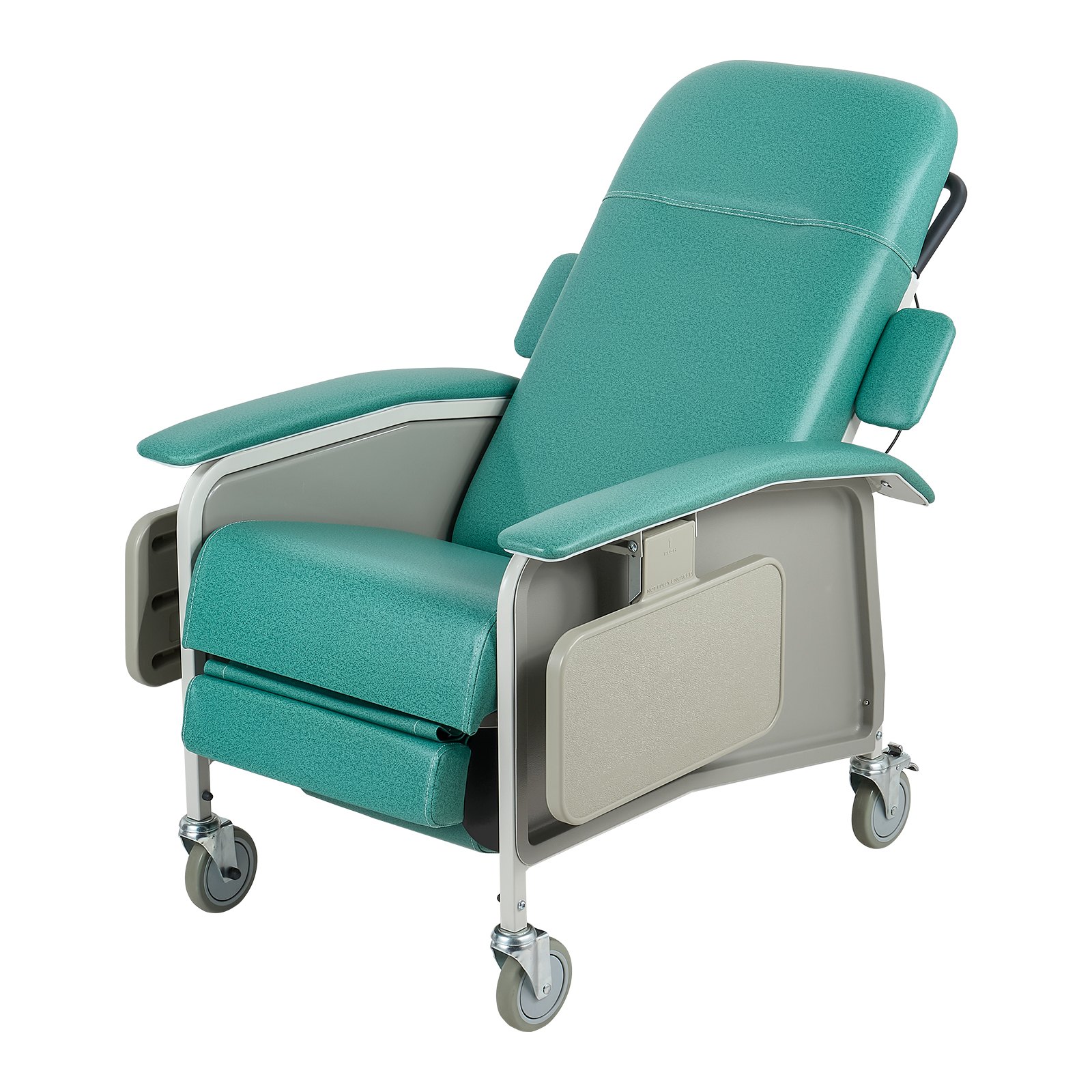 VEVOR 4-Position Geri Reclining Chair 227kg Capacity Geri Chair Recliner, 4-Wheel Medical Recliner Chairs with Trendelenburg, Soft Padded Seat & Trays for Hospitals, Clinics, Geriatric Home Care