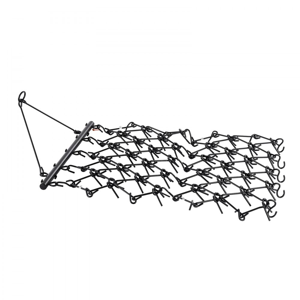 VEVOR Drag Harrow, 4 x 4 ft Durable Chain Harrow with 69 Sharp Teeth, Suitable for ATV UTV Tractor, Ideal for Soil Preparation, Seeding, Smoothing Landscapes, and Yard Gravel Driveway Maintenance