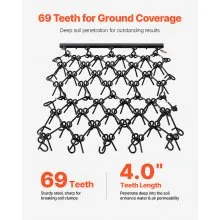 Drag Harrow 7 x 3.7 ft Chain Harrow ATV Lawn Rake for Landscape Leveling