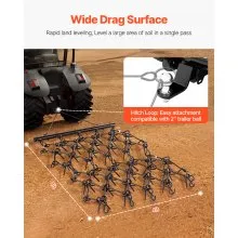 Drag Harrow 7 x 3.7 ft Chain Harrow ATV Lawn Rake for Landscape Leveling