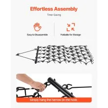 Drag Harrow 7 x 3.7 ft Chain Harrow ATV Lawn Rake for Landscape Leveling