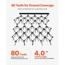 Drag Harrow 4 x 5.6 ft Chain Harrow ATV Lawn Rake for Landscape Leveling
