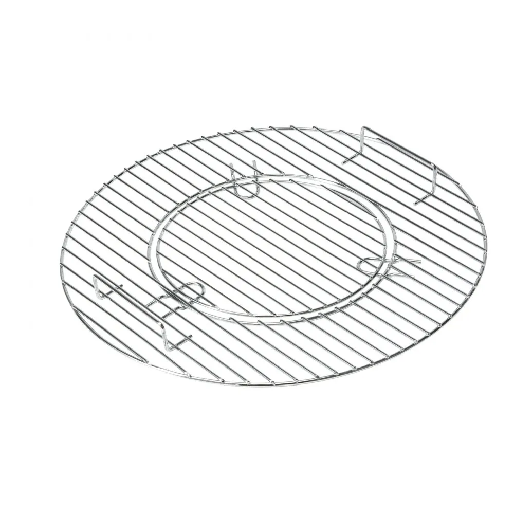 round metal VEVOR cooking grate with detachable center and built-in handles.