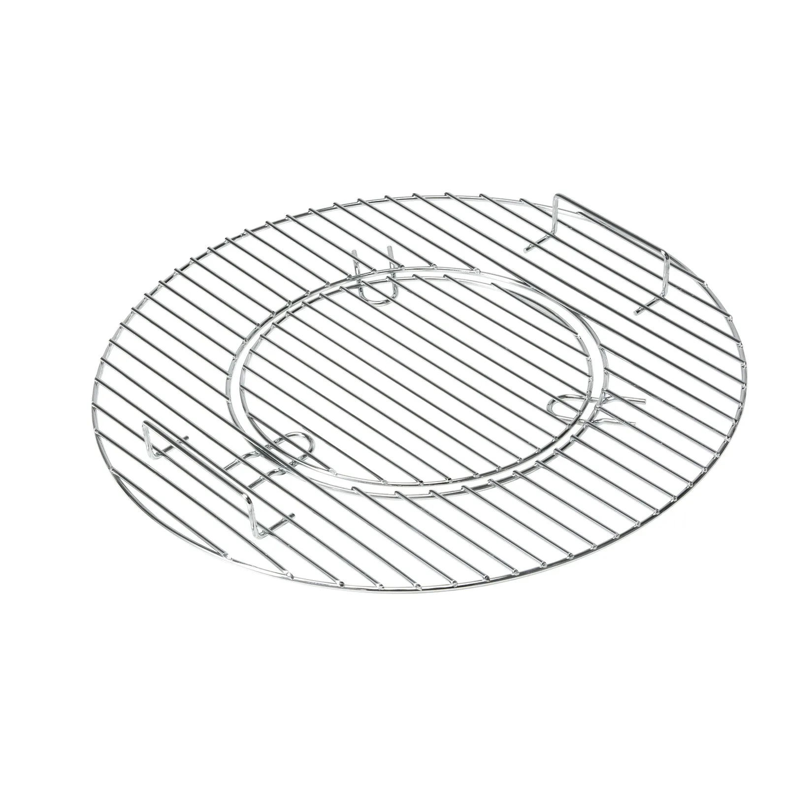 round metal VEVOR cooking grate with detachable center and built-in handles.