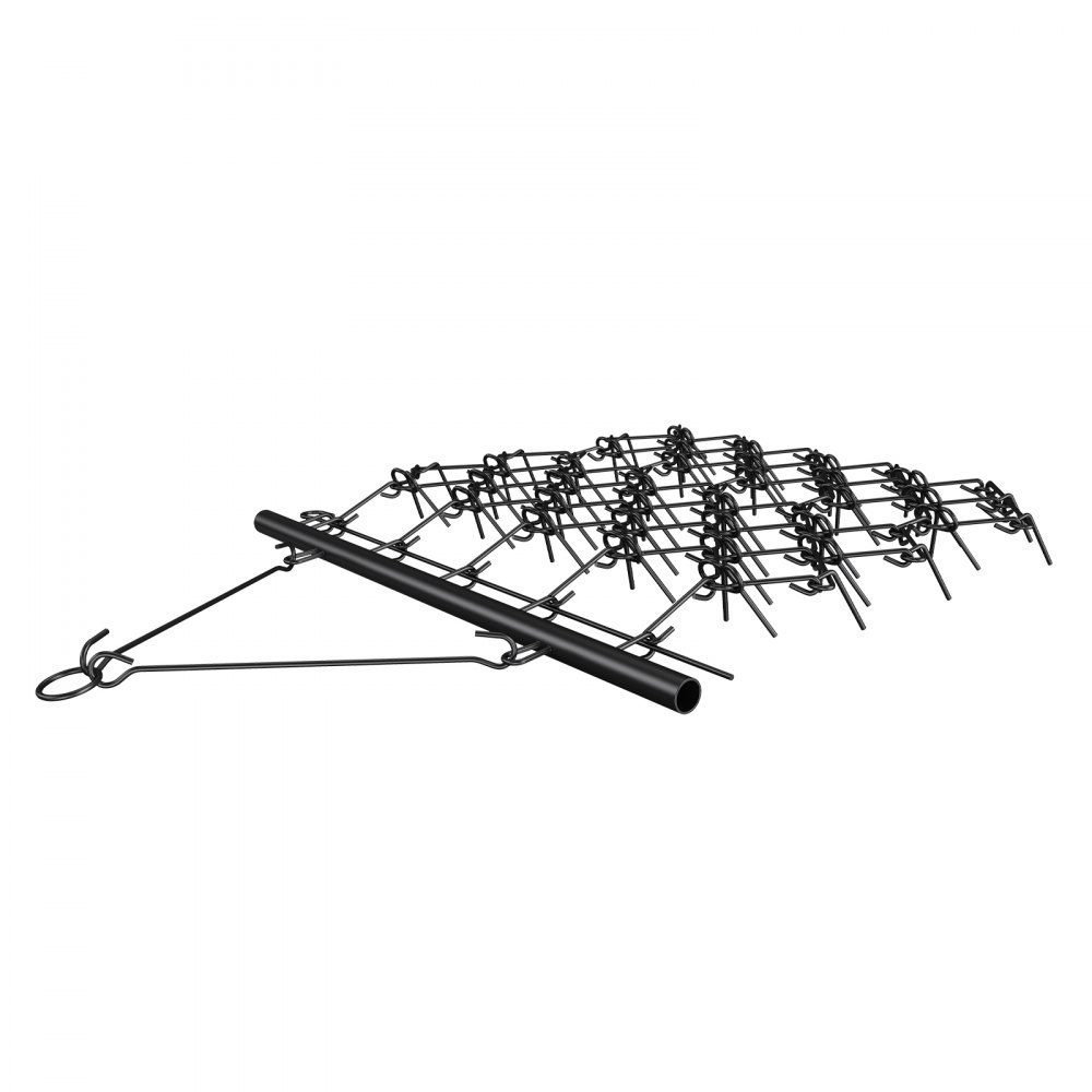 VEVOR Drag Harrow, 4'x4' Heavy-Duty Chain Harrow with 69 Teeth, ATV UTV Tractor Attachments Field Drag Mat for Sod Prepping, Seeding Lawns, Landscape Leveling, Harrow Rake for Gravel Driveway Yard