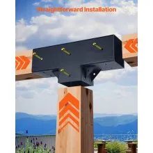 4x4 Inch Pergola Bracket Kit Inner 3.5x3.5 3-Way Woodworks DIY Post 2 pcs
